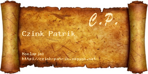 Czink Patrik névjegykártya